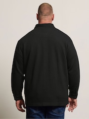 BadRhino Big & Tall Black Jersey Textured Overshirt - Image 2 of 6