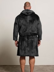 BadRhino Big & Tall Black Plush Dressing Gown - Image 2 of 5