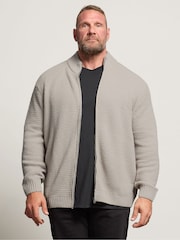 BadRhino Big & Tall Natural Wool Full Zip Cardigan - Image 1 of 6