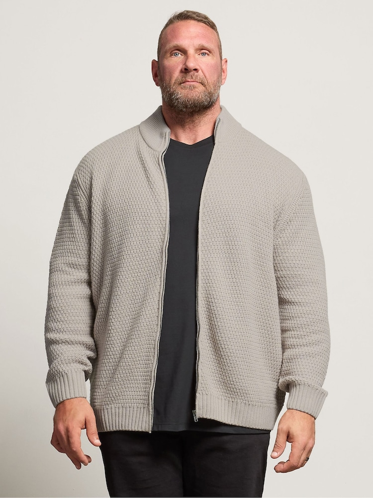 BadRhino Big & Tall Natural Wool Full Zip Cardigan - Image 1 of 6