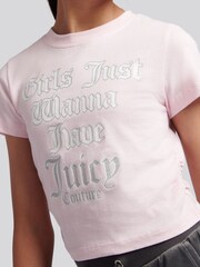 Juicy Couture Pink Slogan T-Shirt - Image 4 of 7