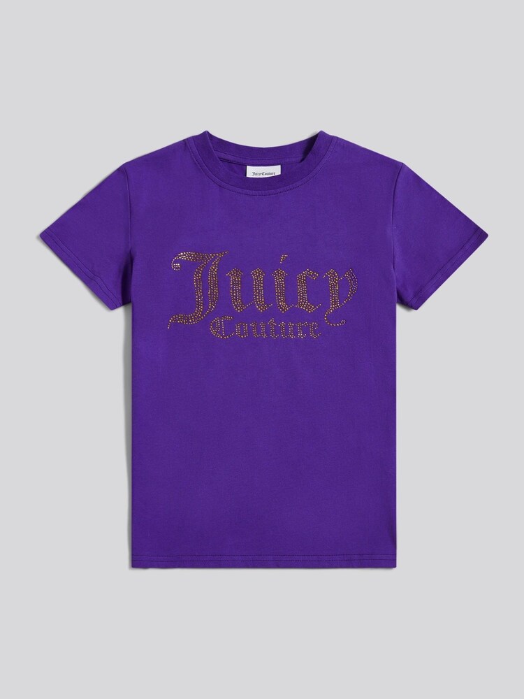 Juicy Couture Purple Diamante Fitted T-Shirt - Image 1 of 6 Juicy Couture Purple Diamante Fitted T-Shirt - Image 1 of 6