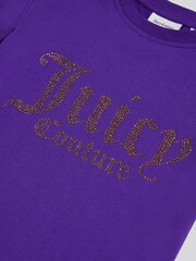 Juicy Couture Purple Diamante Fitted T-Shirt - Image 3 of 6