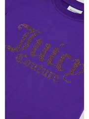 Juicy Couture Purple Diamante Fitted T-Shirt - Image 4 of 6