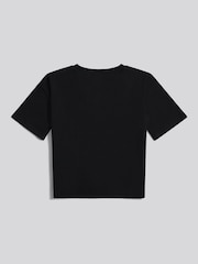 Juicy Couture Black Diamante Trim Neck Boxy T-Shirt - Image 2 of 3