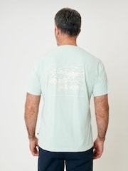 Saltwell Blue Surf Graphic Print Crew Neck T-Shirt - Imagen 2 de 5