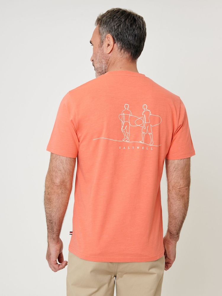 Saltwell Pink Surf Graphic Print Crew Neck T-Shirt - Image 1 of 5