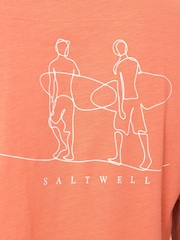 Saltwell Pink Surf Graphic Print Crew Neck T-Shirt - Image 5 of 5