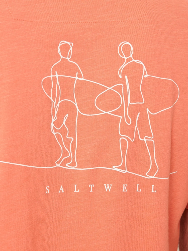 Saltwell Pink Surf Graphic Print Crew Neck T-Shirt - Image 5 of 5 Saltwell Pink Surf Graphic Print Crew Neck T-Shirt - Image 5 of 5