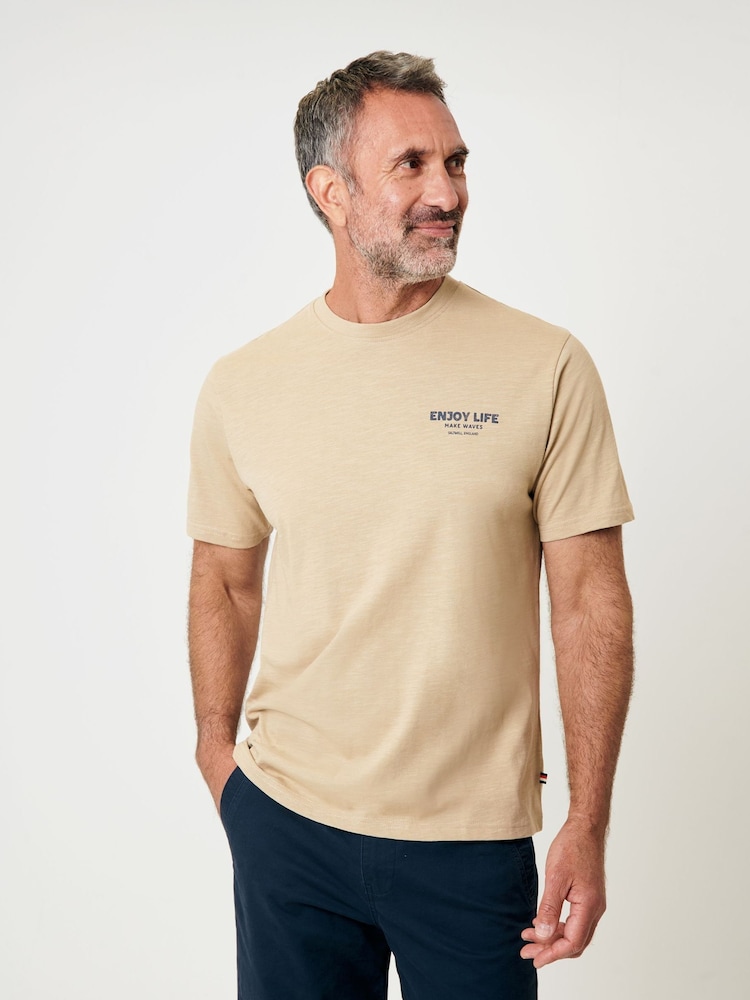 Saltwell Cream Surf Graphic Print Crew Neck T-Shirt - Image 2 of 5 Saltwell Cream Surf Graphic Print Crew Neck T-Shirt - Image 2 of 5