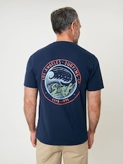 Saltwell Blue Surf Graphic Print Crew Neck T-Shirt - Image 1 of 5