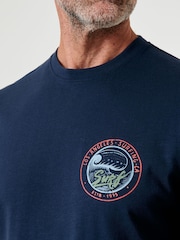 Saltwell Blue Surf Graphic Print Crew Neck T-Shirt - Image 4 of 5