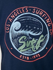 Saltwell Blue Surf Graphic Print Crew Neck T-Shirt - Image 5 of 5