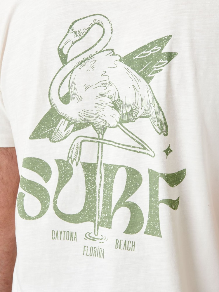 Saltwell Cream Surf Graphic Print Crew Neck T-Shirt - Image 5 of 5 Saltwell Cream Surf Graphic Print Crew Neck T-Shirt - Image 5 of 5