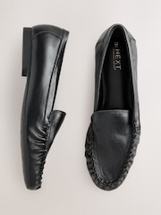 Black Extra Wide Fit Forever Comfort® Ruched Loafers - Image 1 of 5