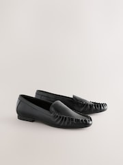 Black Extra Wide Fit Forever Comfort® Ruched Loafers - Image 2 of 5