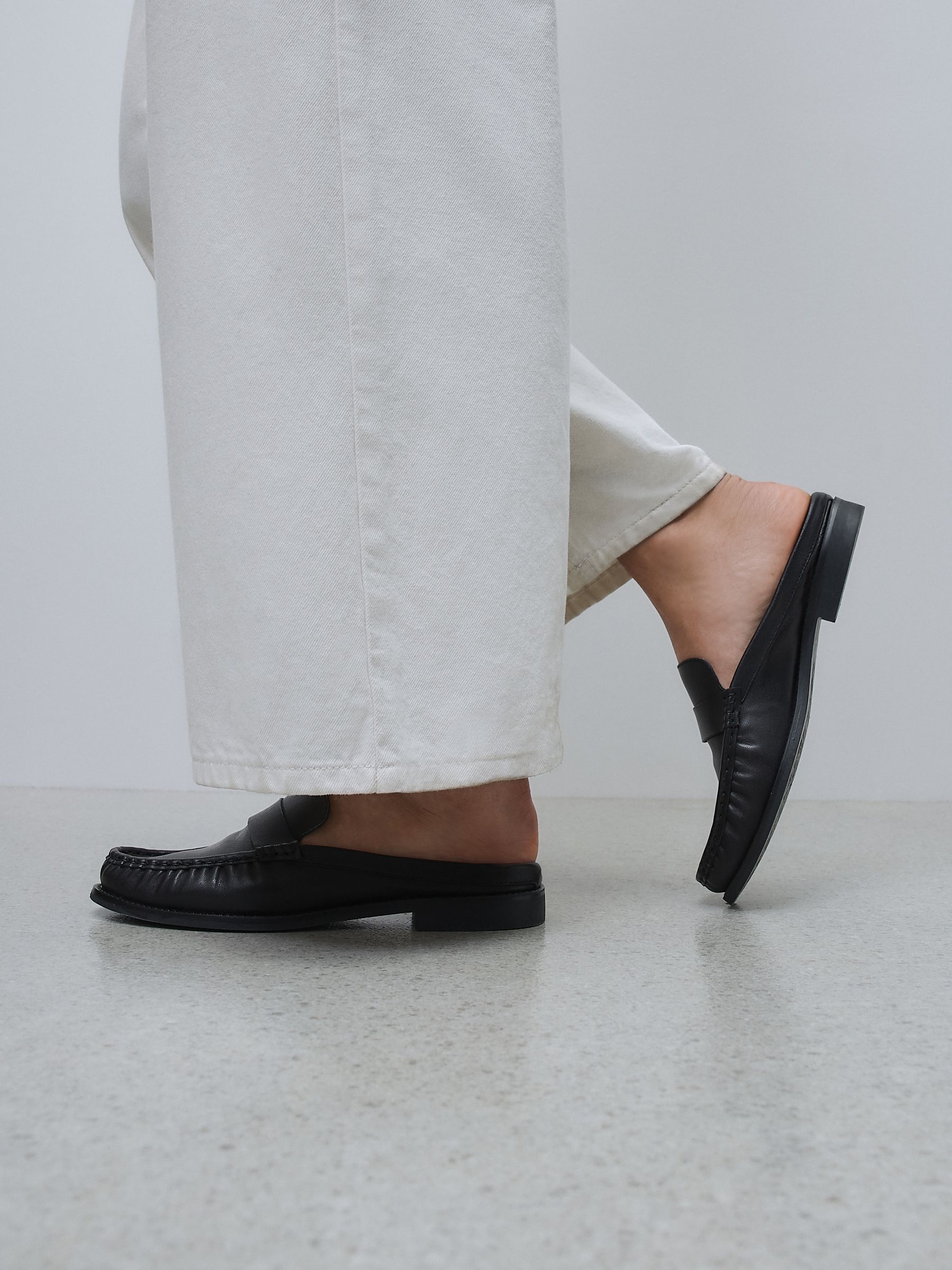 Buy Black Forever Comfort® Leather Ruched Mules from the Next UK