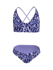 أرجواني - Nike Animal Print Lace Up Bikini Set - Image 6 of 8