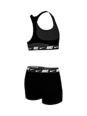 Nike Black Logo Tape Racerback Bikini Shorts Set - Image 4 of 5