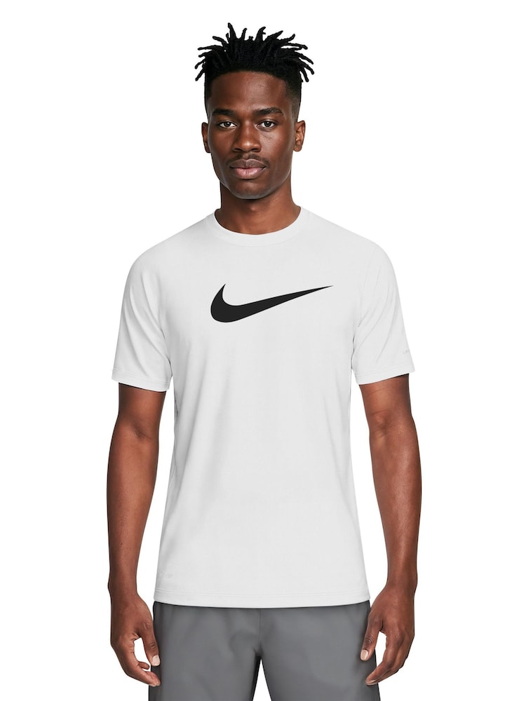 Nike White Specs Short Sleeve Premium Rash Vest - Image 1 of 6