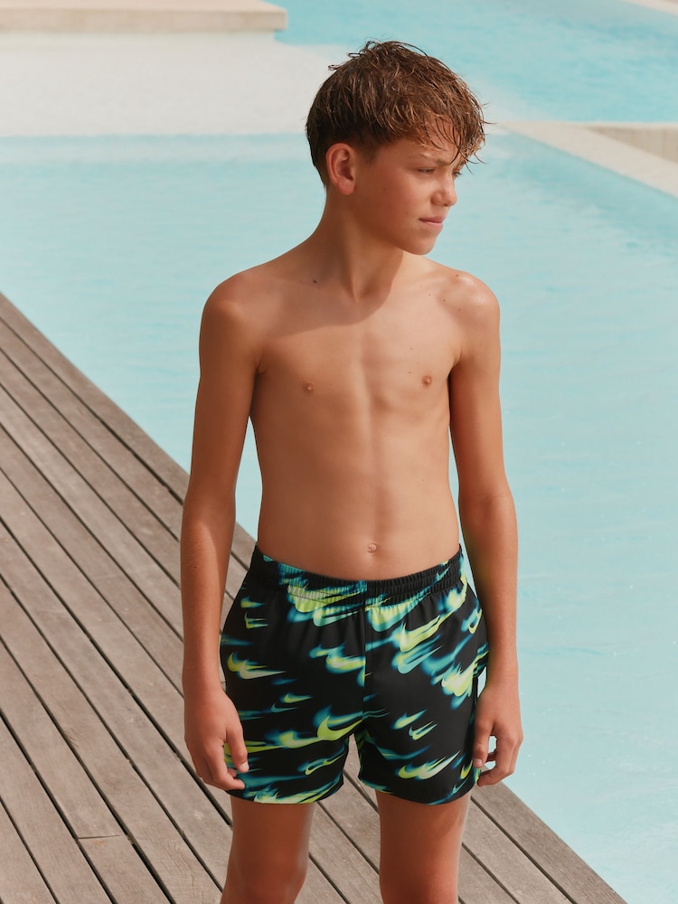 Nike Green Breaker Asteroid Print 4" Volley Swim Shorts - Image 1 of 7