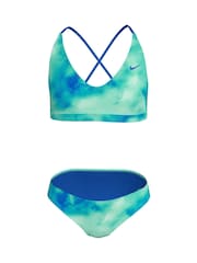 Nike Blue Tie Dye Lace Up Bikini Set - Image 6 of 8