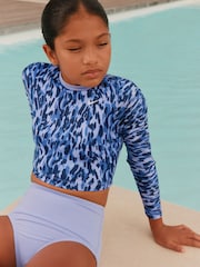 Nike Purple Animal Print Long Sleeve Bikini Set - Image 2 of 8