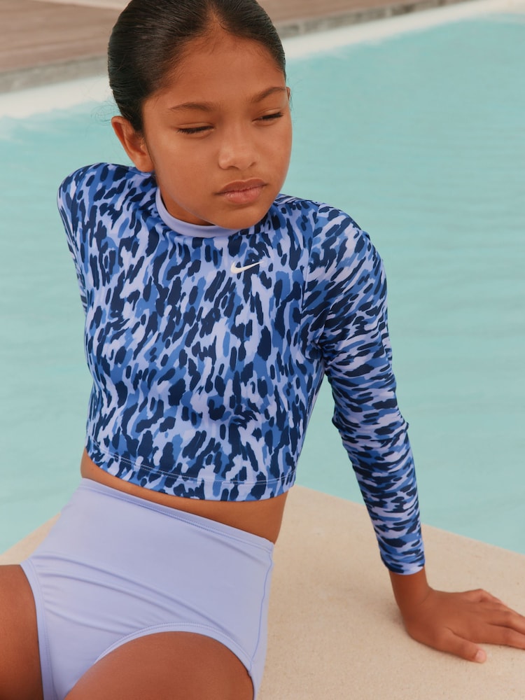 Nike Purple Animal Print Long Sleeve Bikini Set - Image 2 of 8 Nike Purple Animal Print Long Sleeve Bikini Set - Image 2 of 8