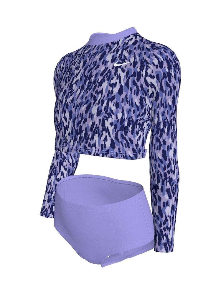Nike Purple Animal Print Long Sleeve Bikini Set - Image 8 of 8 Nike Purple Animal Print Long Sleeve Bikini Set - Image 8 of 8