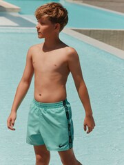 Nike Blue Breaker Logo Tape 4" Volley Shorts - Image 1 of 8