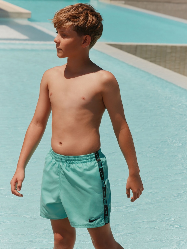 Nike Blue Breaker Logo Tape 4" Volley Shorts - Image 1 of 8