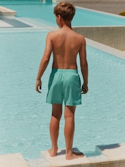 Nike Blue Breaker Logo Tape 4" Volley Shorts - Image 2 of 8