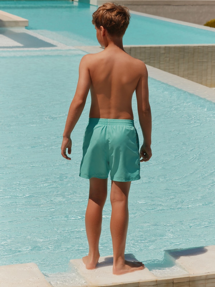 Nike Blue Breaker Logo Tape 4" Volley Shorts - Image 2 of 8