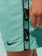 Nike Blue Breaker Logo Tape 4" Volley Shorts - Image 5 of 8