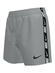 Nike Grey Breaker Logo Tape 4" Volley Shorts - Image 1 of 3