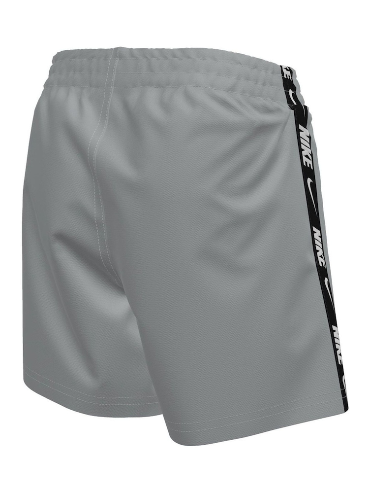 Nike Grey Breaker Logo Tape 4" Volley Shorts - Image 3 of 3