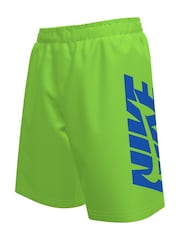 Nike Green Graphic Logo Swoosh 7 Inch Swim Shorts - Image 1 of 3