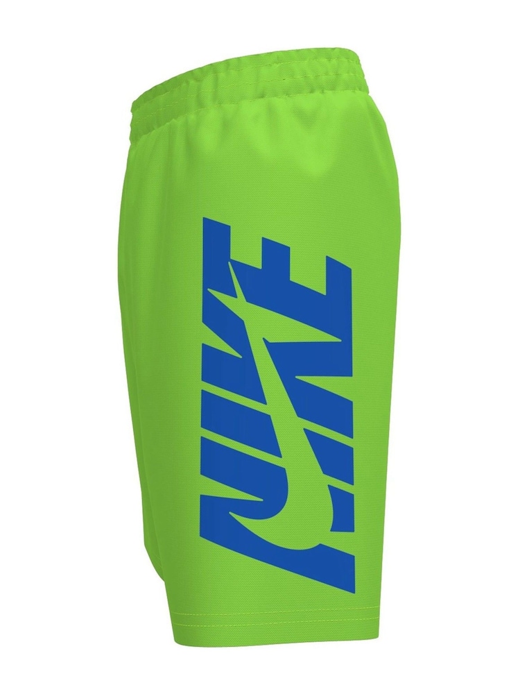 Nike Green Graphic Logo Swoosh 7 Inch Swim Shorts - Image 2 of 3