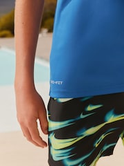 Nike Blue Sun Safe Solid Essentials Short Sleeve Rash Vest - Image 4 of 7