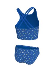 Nike Blue Floral Print Spiderback Midkini Bikini Set - Image 2 of 3