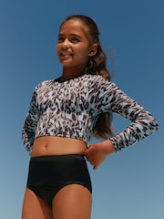 ブラック - Nike アニマルプリント長袖ビキニセット - 画像 1 / 8