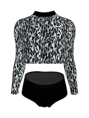 ブラック - Nike アニマルプリント長袖ビキニセット - 画像 6 / 8