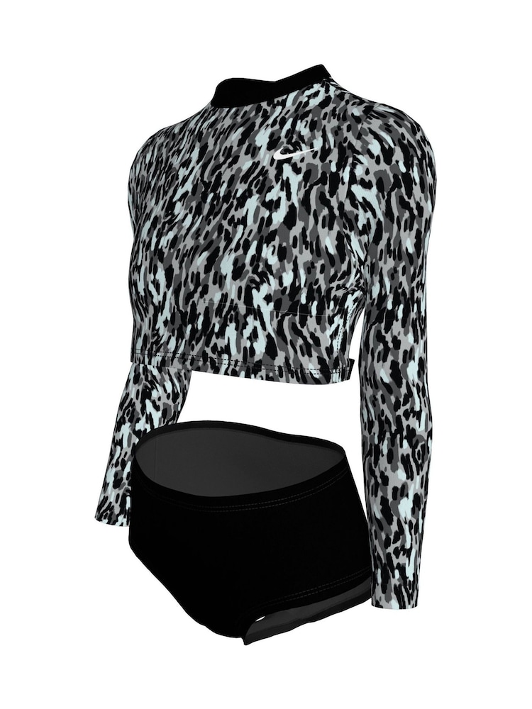 ブラック - Nike アニマルプリント長袖ビキニセット - 画像 8 / 8