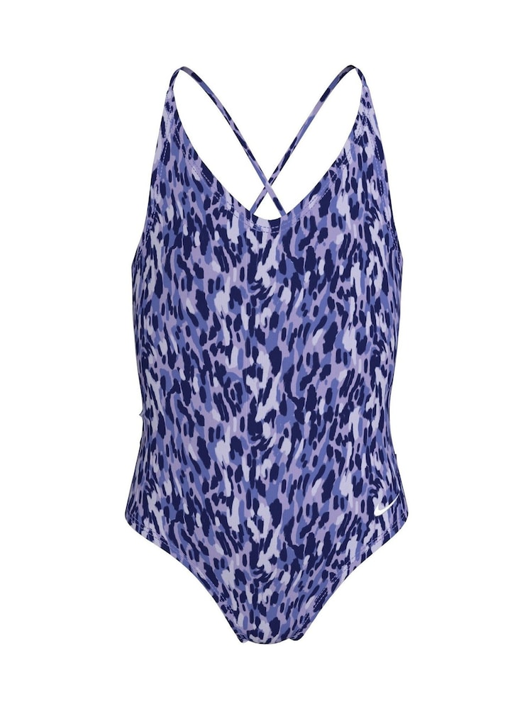 Nike Purple Animal Print Lace Up One Piece Swimsuit - Image 1 of 3
