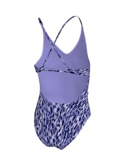 Nike Purple Animal Print Lace Up One Piece Swimsuit - Image 3 of 3