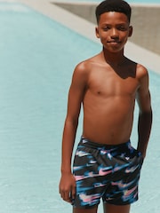 Nike Black Breaker Asteroid Print 4" Volley Swim Shorts - Image 1 of 7