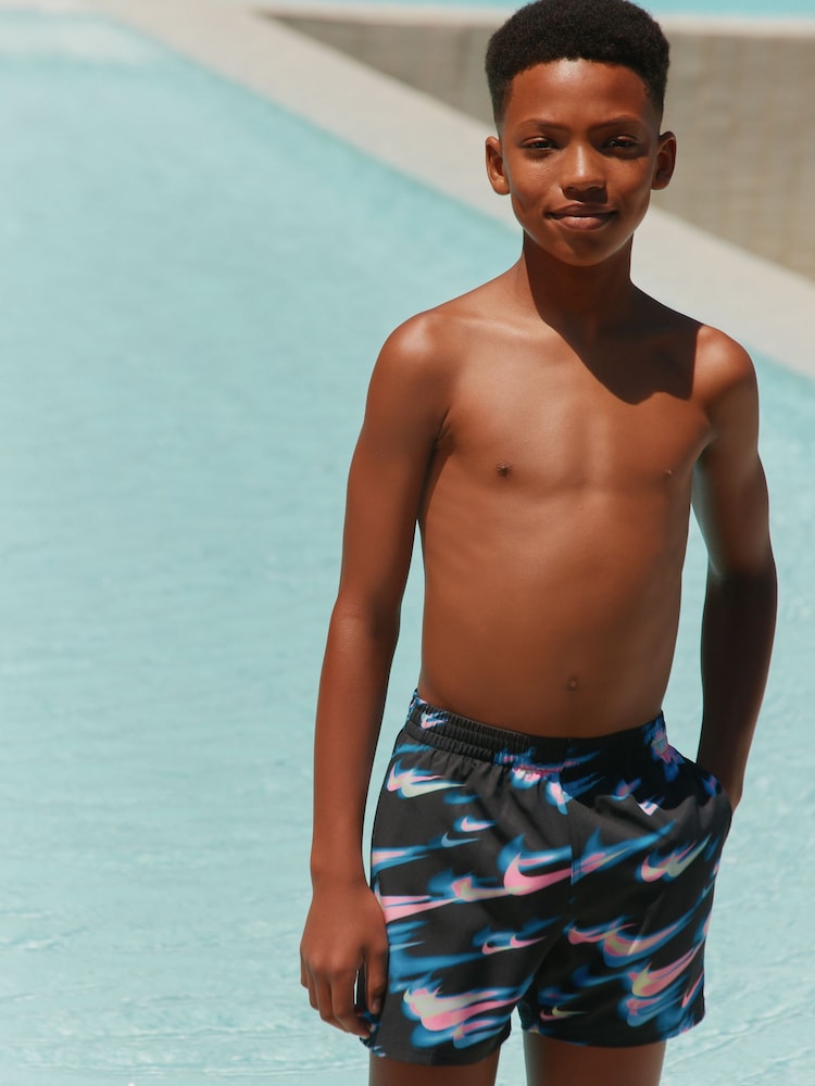 Nike Black Breaker Asteroid Print 4" Volley Swim Shorts - Image 1 of 7