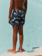 Nike Black Breaker Asteroid Print 4" Volley Swim Shorts - Image 2 of 7