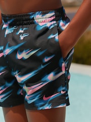 Nike Black Breaker Asteroid Print 4" Volley Swim Shorts - Image 4 of 7
