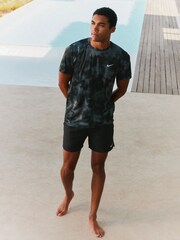 Nike Black Tie Dye Print Short Sleeve Rash Vest - Image 2 of 5